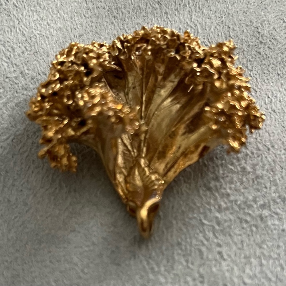 Vintage Gold Dipped Leaf Pendant - image 2